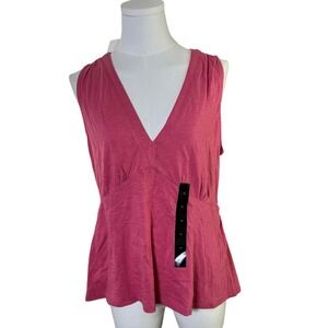 Banana Republic Malibu Tee‎ Tank Top Sleeveless V Neck Pink Women's Medium NWT